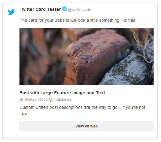 Twitter Card summary large image screenshot